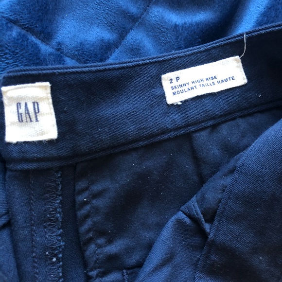 gap navy high waisted ankle length pants - Picture 2 of 4